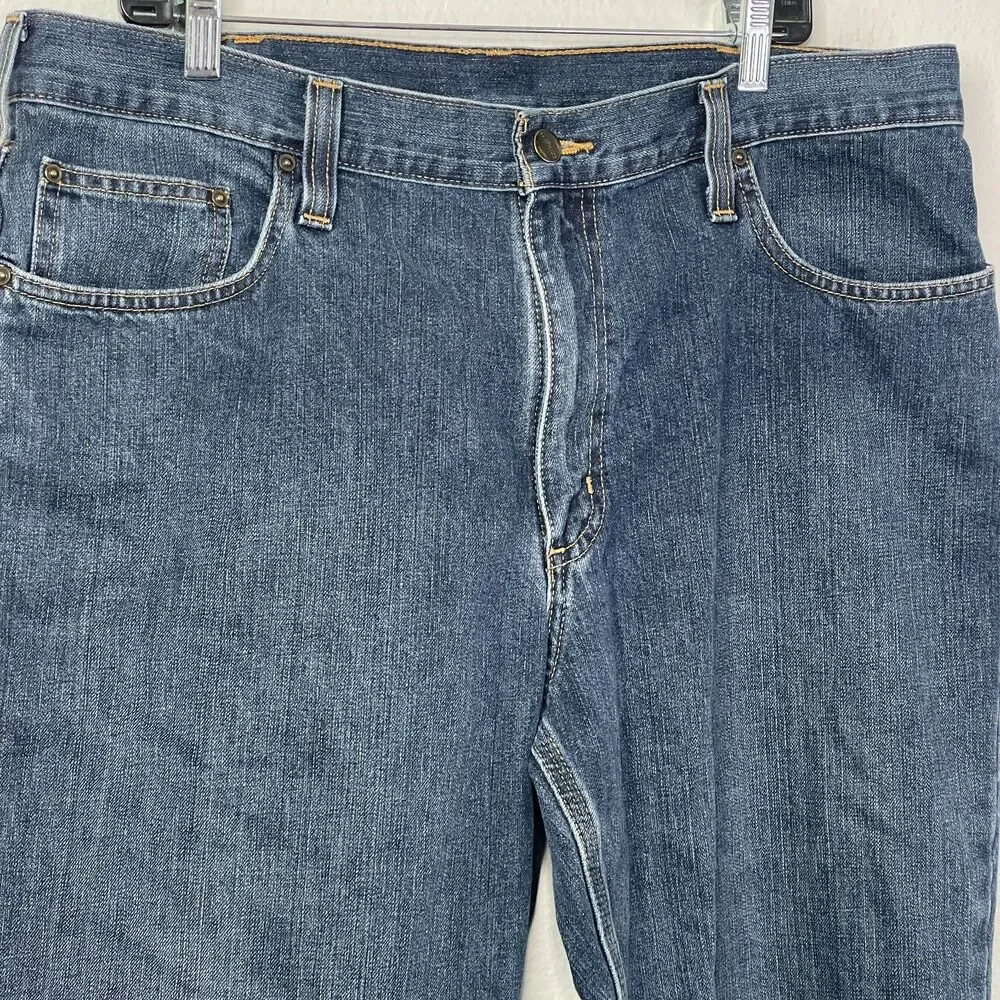 Carhartt Jeans Men’s Relaxed Fit Blue‎ Denim Workwear Straight Leg USA 38X30